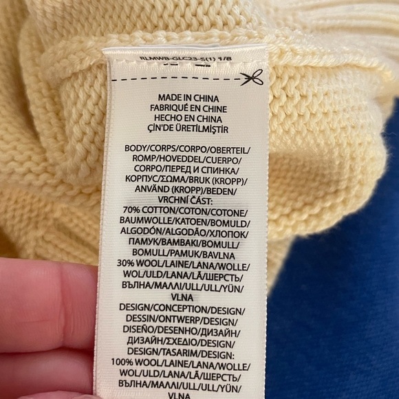 NWT! Boy’s POLO Ralph Lauren snowflake cotton & wool blend sweater Lg (14/16) - Picture 5 of 6